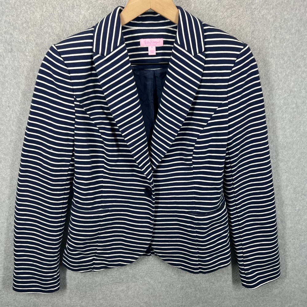 Striped Navy & White Blazer